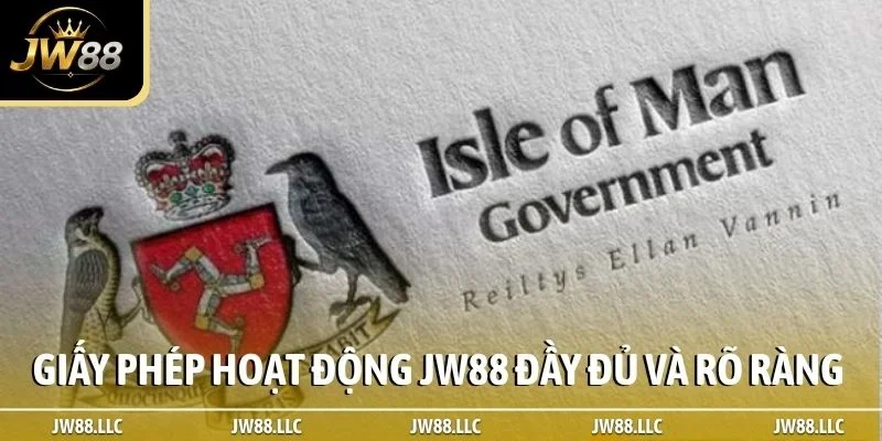 Giấy phép hoạt động JW88 đầy đủ và rõ ràng